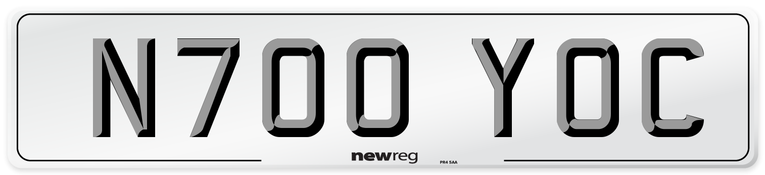 N700 YOC Number Plate from New Reg